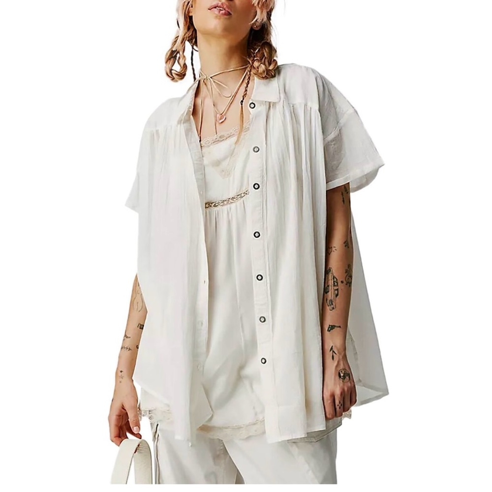 We the Free Free People Float Away Shirt Size L NwT
